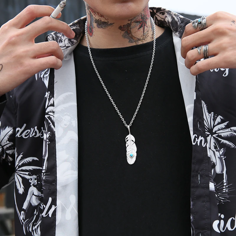 Ожерелье с подвеской в виде пера из нержавеющей стали|fashion jewelry|jewelry fashionjewelry for men |