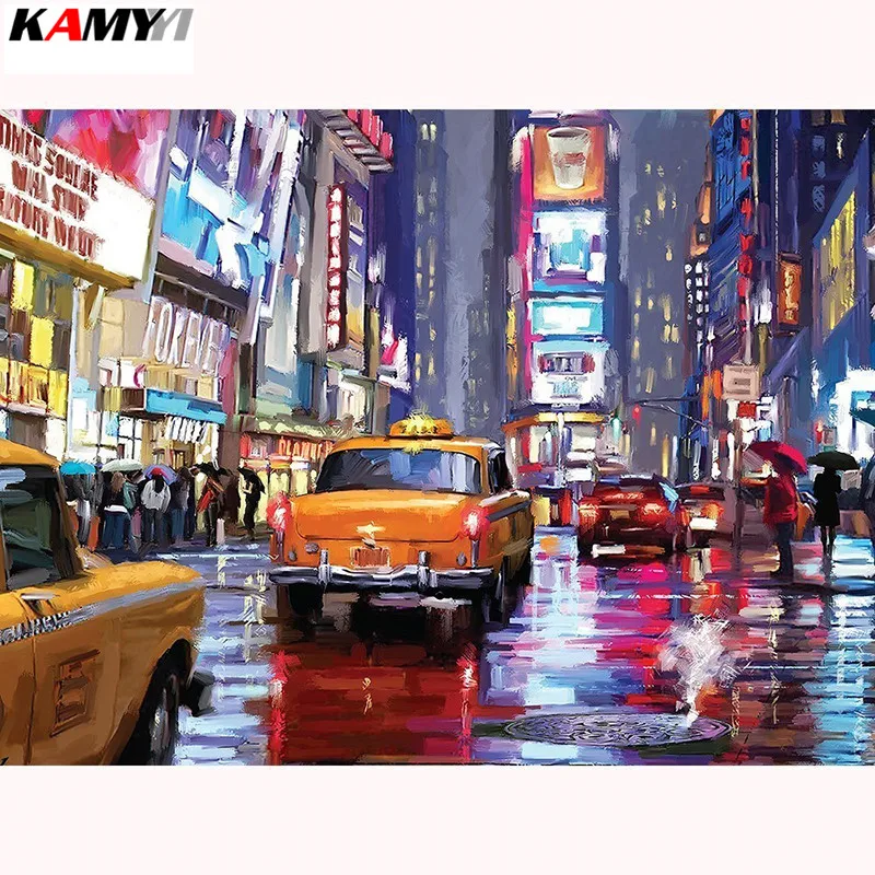 

Diamond Painting Landscape Cross Stitch Landscape Diamond Embroidery Rain Pasted Mosaic Painting Decoration Home XY1
