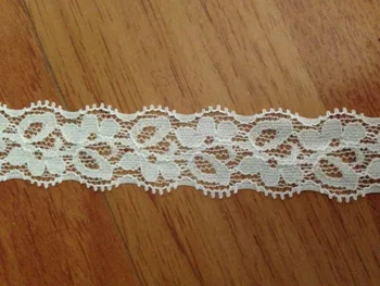 

Factory! 2cm 4/5" width 200meter/lot ivory new pattern elastic stretch lace trim for DIY wedding bridal headband ribbon zakka