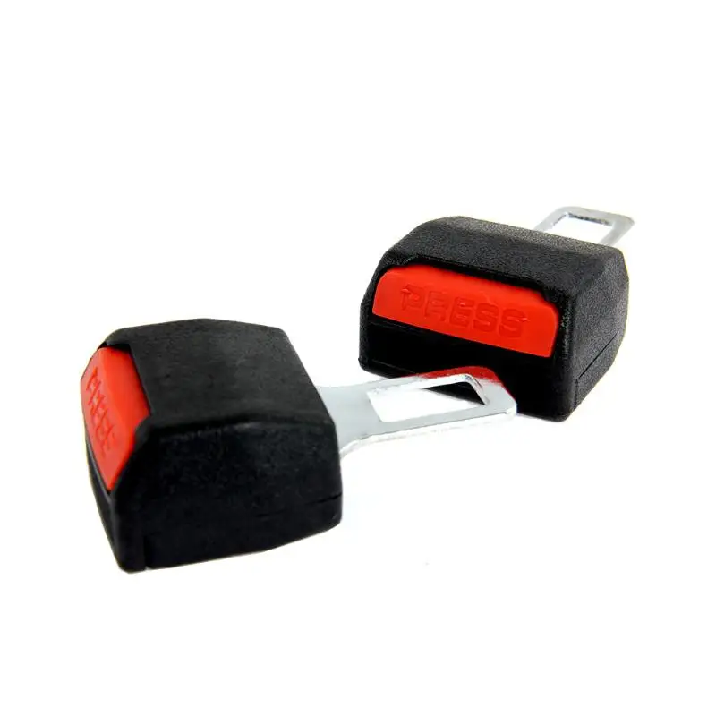 2PCS Universal Car Safety Adjustable Seat Belt Clip Extender Extension Black