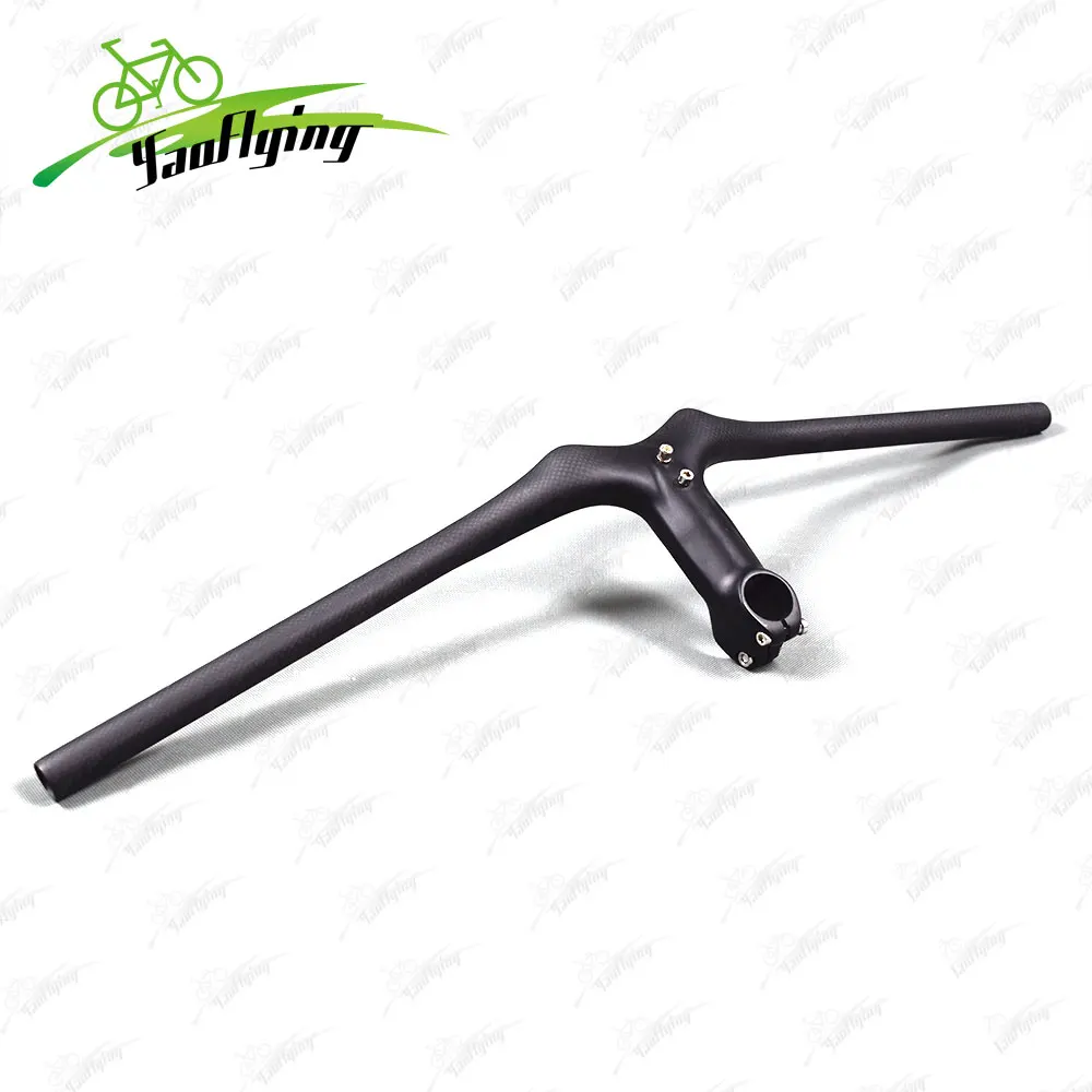 

Full carbon bicycle handlebar 3K weave carbon mountain handlebars Integrated handlebar with stem MTB carbon handlebars