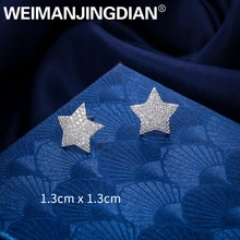 WEIMANJINGDIAN Новое поступление сверкающий фианит, циркон, кристалл проложить параметр ювелирные серьги-гвоздики со звёздочками для Для женщин и девочек