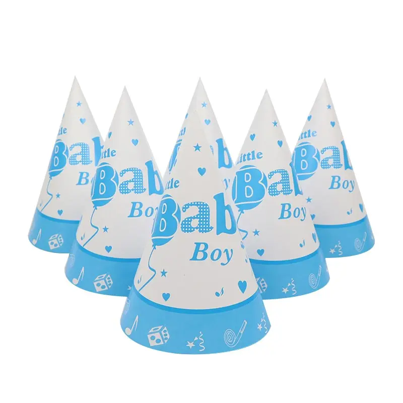 1 комплект, вечерние бумажные салфетки под чашки для маленьких мальчиков, на 1 день рождения, на 1 день рождения, настольные салфетки для детей, подарки на день рождения - Цвет: Hats X 6pcs