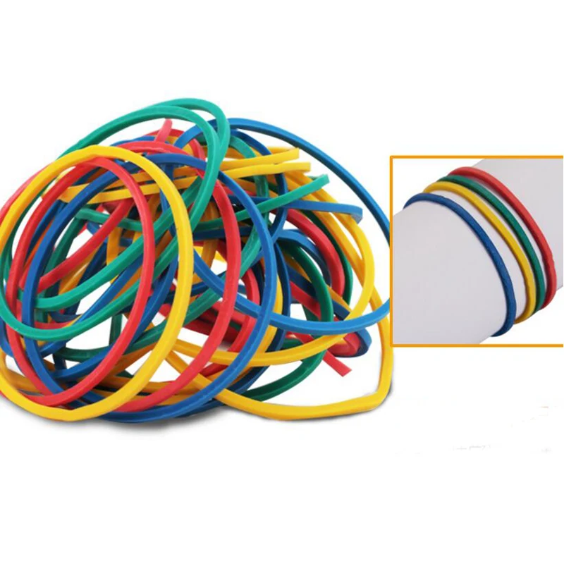 300 pcs/Pack Mixed Color Rubber Bands Colorful Diameter 40mm Rubber Band Rubber Rings Elastic Band Office Supply