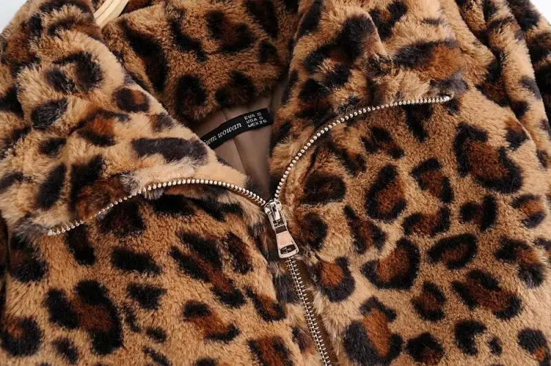 lower price  Women Winter Autumn Vintage Leopard Jacket Female Warm Animal Print Tops Long Sleeve Cotton Coat Cl