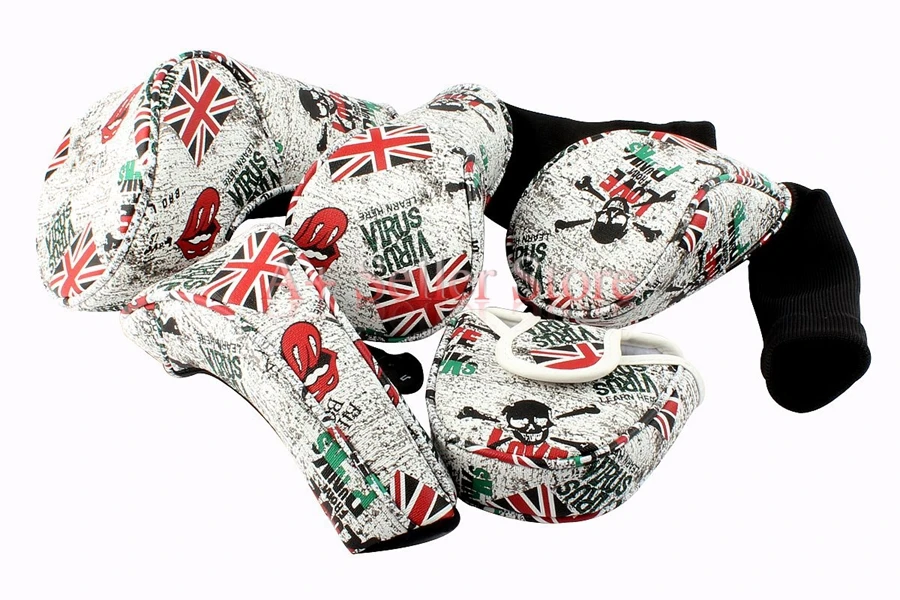 5pcs/set Golf Shaft Club Headcover fits for your driver Fairway Hybrid