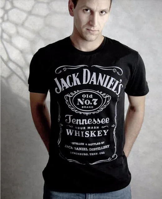 2016夏の新しいメンズ半袖綿100%ジャックダニエルtシャツ _