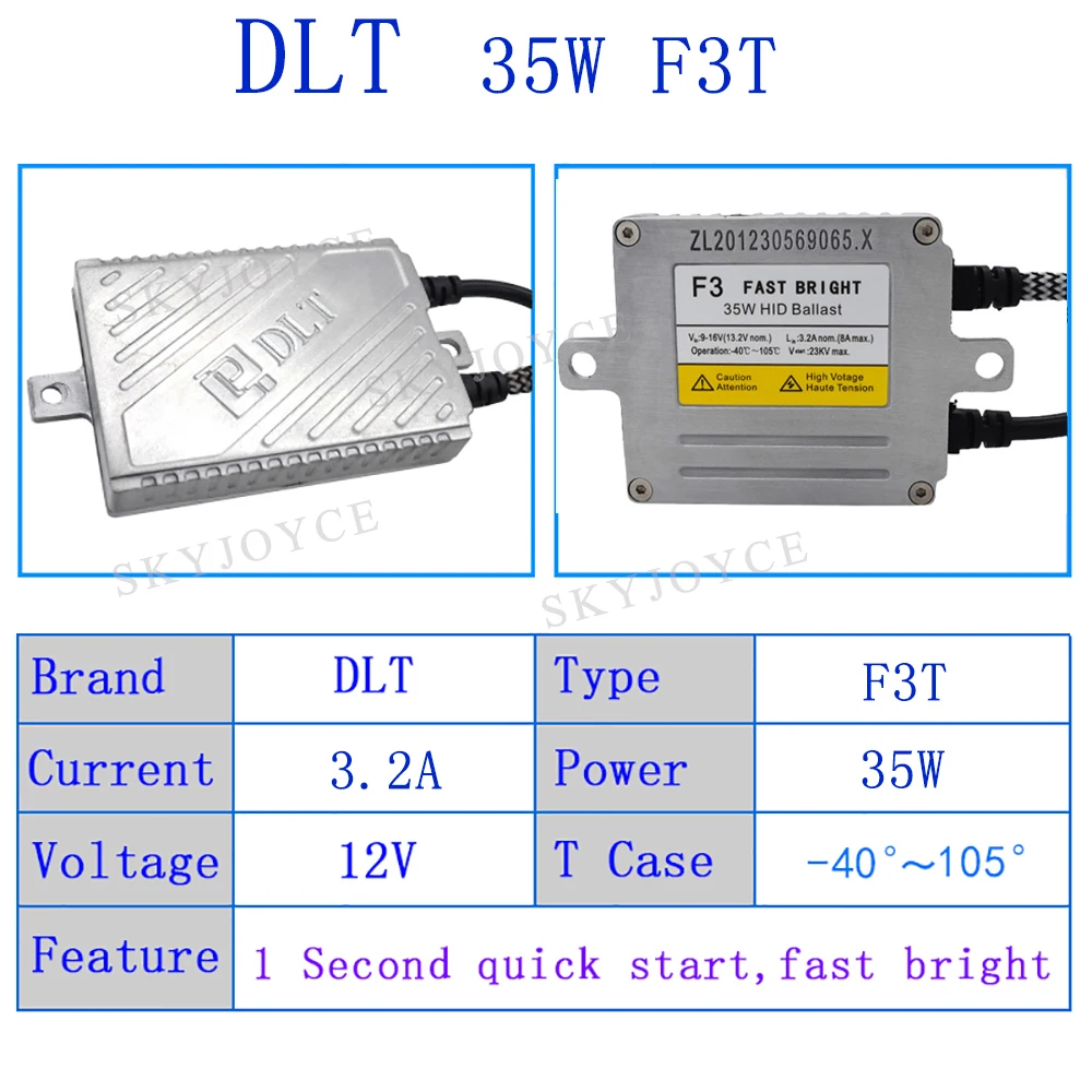 35 Вт ксеноновый балласт DLT F3 Быстрый Яркий Cnlight HID набор ламп F3 Быстрый старт DLT HID балласт AC 35 Вт Cnlight H1 H7 H11 D2H ксеноновый комплект