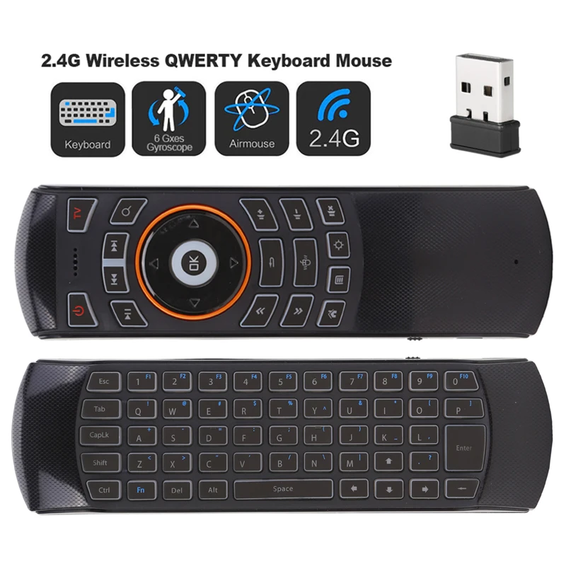 

X6 USB 2.4GHz Wireless Backlit Mini Keyboard MX3 Pro Air mouse IR Learning Mode Remote Control For PC Android TV