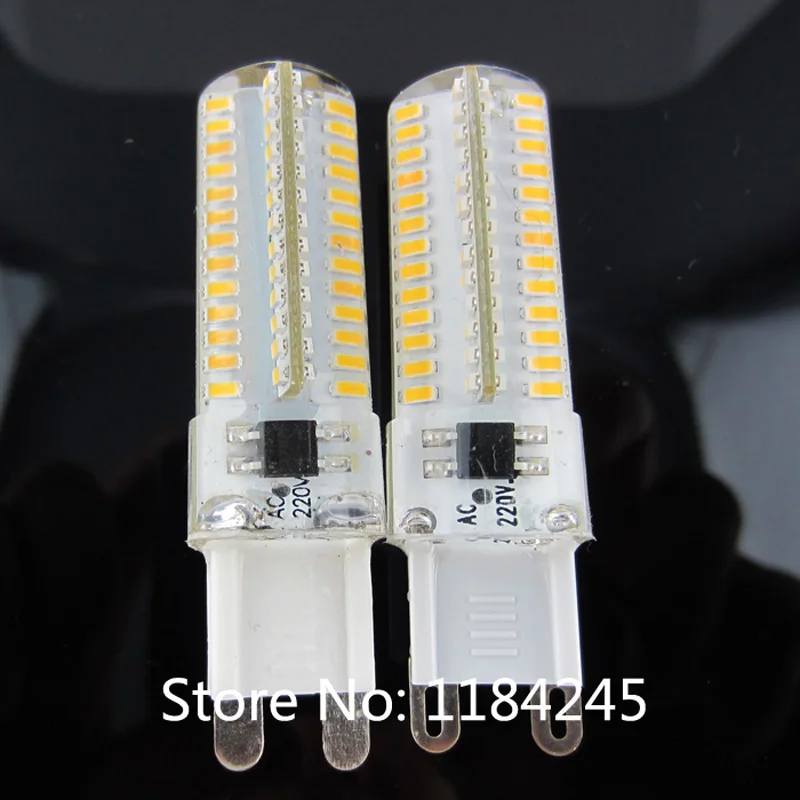 

Free Shipping Super bright white warm white/cold white 360degree 220V 110V 104 smd 3014 g9 led 9w bulb 5pcs/lot