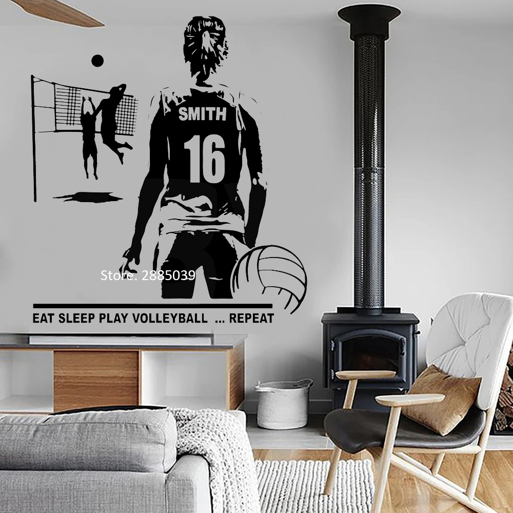 Eat Sleep Volleyball Wall Sticker Vinyl Decal Decors Art Volleyball Stickers