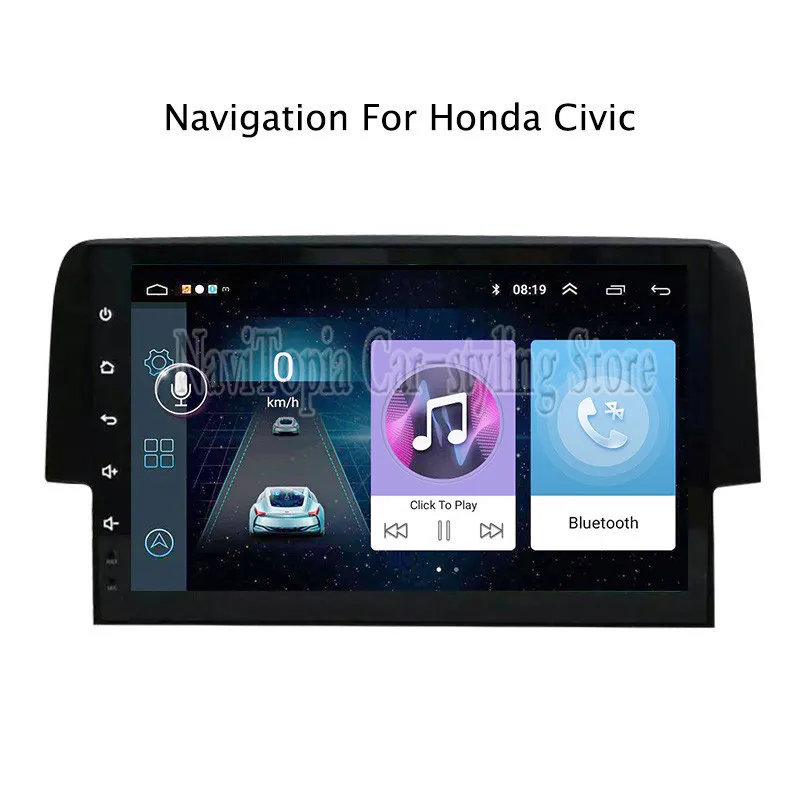 

ECTWODVD 9inch Android 8.1 Car Radio GPS Navigation Multimedia Stereo DVD Player for Honda Civic 2016 2017 2018