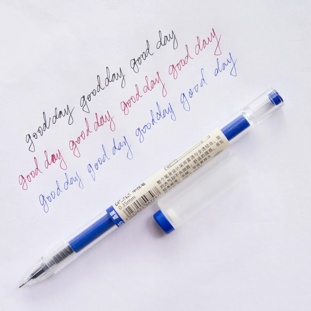 6-Pcs-lot-0-35mm-Gel-Pen-Black-Blue-Ink-Pen-Maker-Pen-School-Office-student
