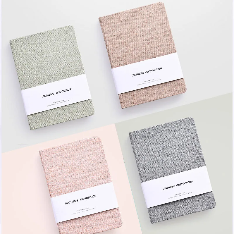 

Diary notebook square line horizontal line small fresh simple solid color cloth handmade blank square notepad planner