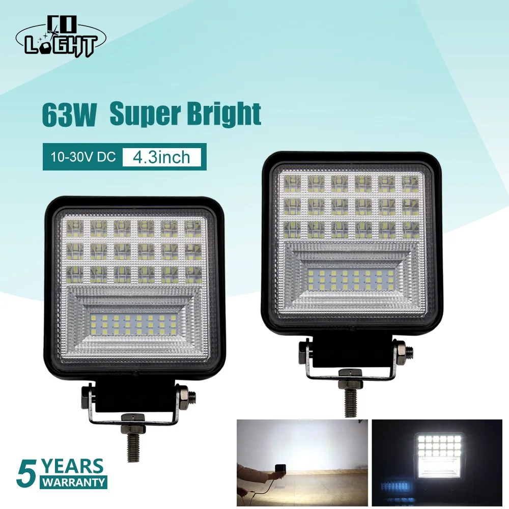 CO LIGHT 4 3 inch 63W LED Work Light 4x4 Offroad Led Light Bar Driving font