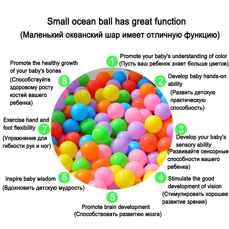 25/50/100/200 шт. детские игрушки красочные шарики экологически чистые пластиковые шарики мягкий бассейн с шариками Dia 5,5/7 см Детские Мячи игрушка для бассейна