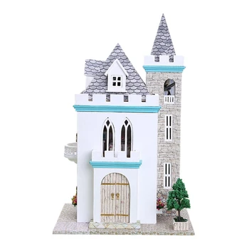 

IIECREATE Diy Miniature Wooden Castle Doll House Furniture Kits Toys Handmade Craft Miniature Model Kits Dollhouse Toys Gift F