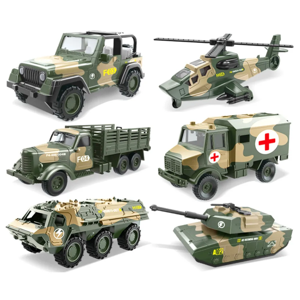 1 шт. 1: 64 военная модель автомобиля игрушка 6 стилей опционально Военная игрушка автомобиль грузовик фургон Танк вертолет Строительная