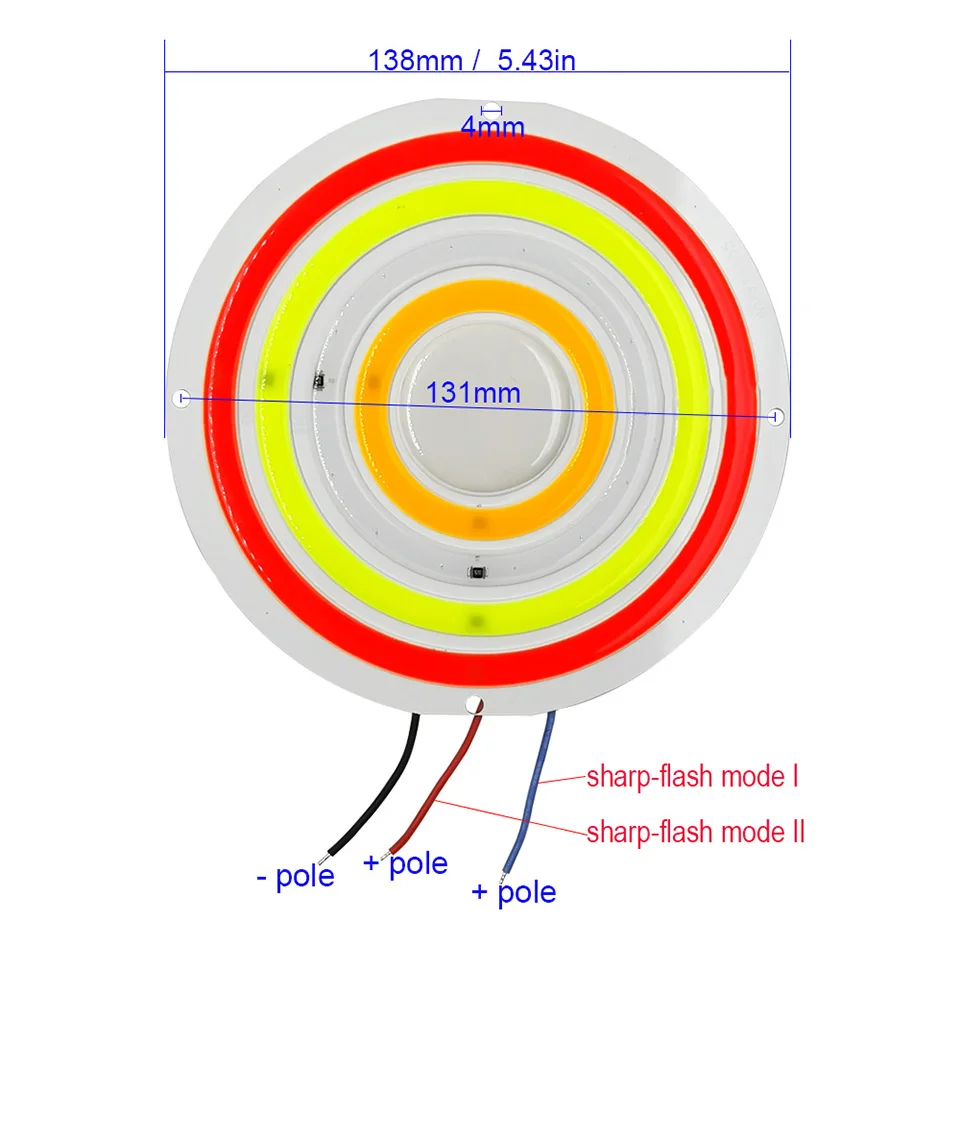 24V COB LED Light 138mm Round COB Sharp Flash LED Bulb Truck Car Signal Lights Decor Lighting DC24V Sharp Flash Lorry LED Lamps (1)