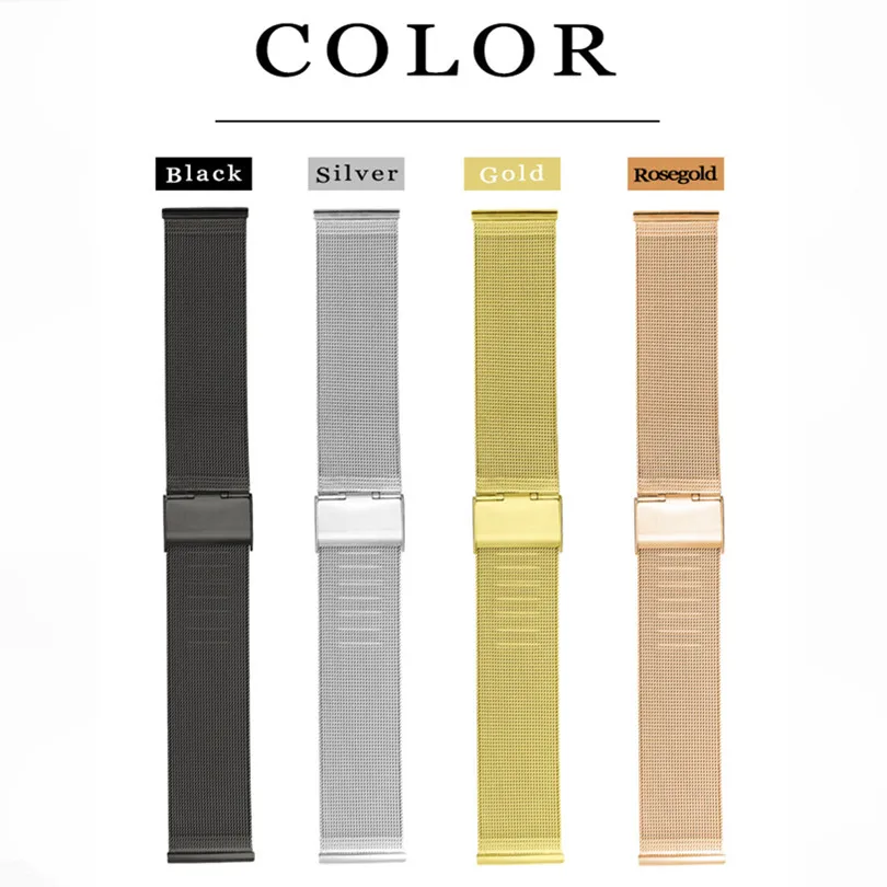 

For Pebble Time Round Smart Watch Milanese Strap High Quality Stainless Steel Watchband 14mm 20mm Men Women 0.8 Wire Mesh