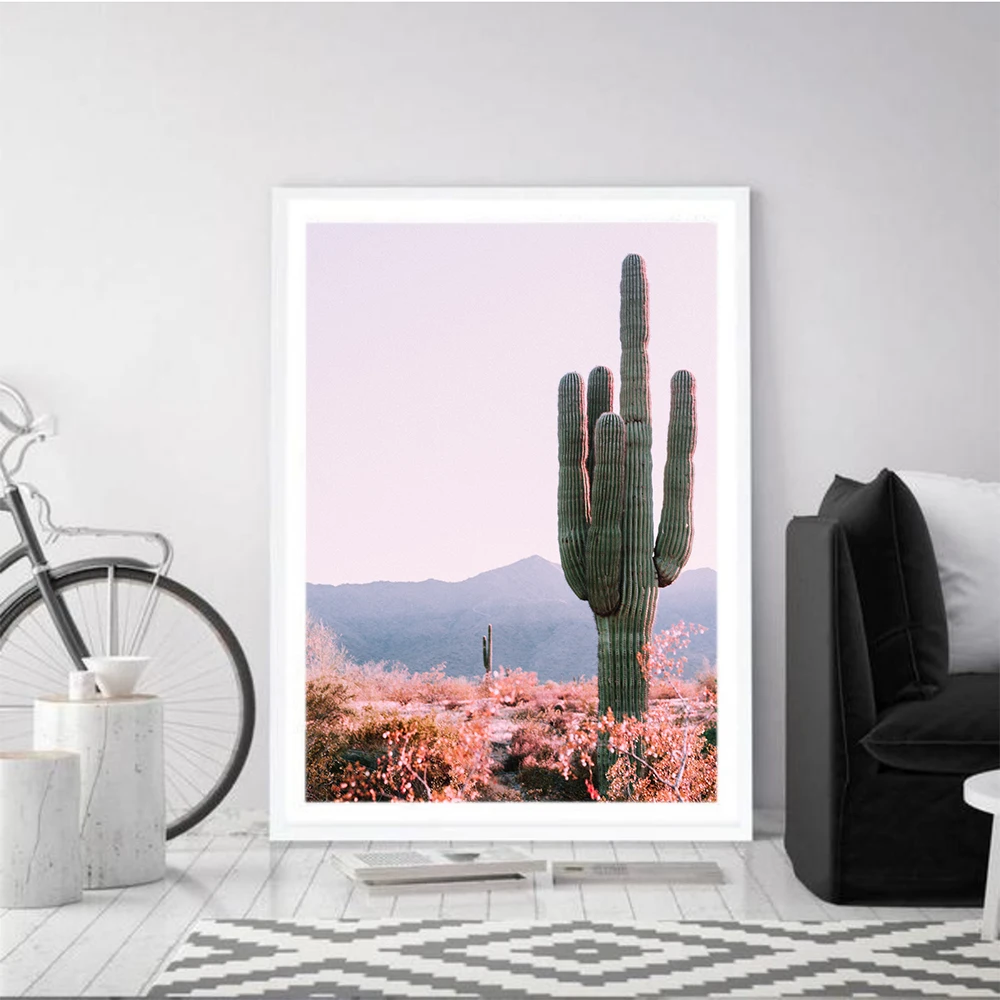 Cuadros Decoracion Blush Cactus Posters and Prints Plant Canvas