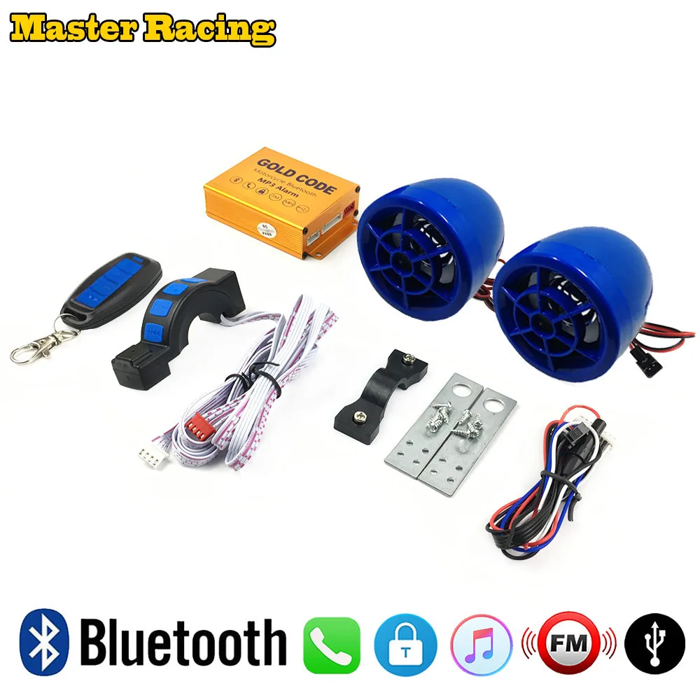 

Motorcycle Anti-theft Security Alarm Moto Bluetooth MP3 Music Player FM Radio Audio Speakers With USB ATV For Motor Scooter Bike