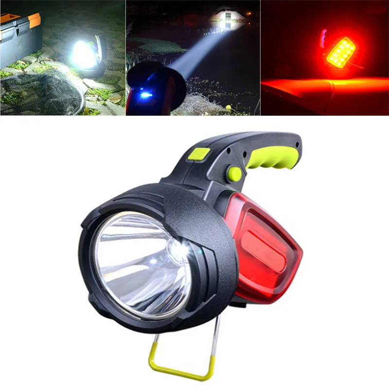 

300LM LED Intelligent Bright 18650 Led Flashlight Red/White Light USB Rechargeable Outdoor Warning Camping Lamp Searchlight