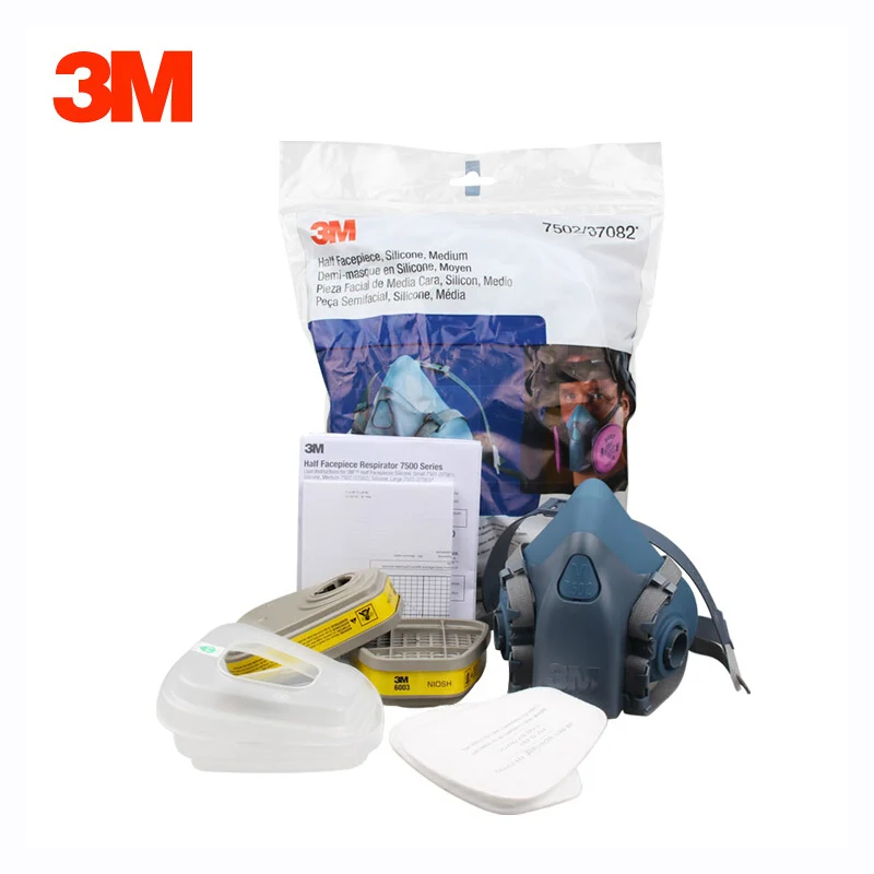 

7in1 3M 7502 Half Face Painting Spraying 6002/6003 Respirator Dust Reusable Mask Against Certain Acid Gas Safety Mask