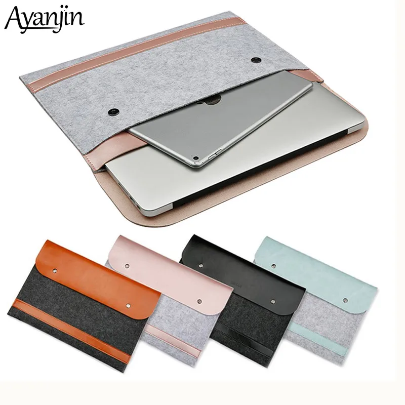 Для Apple Macbook Air Pro retina 11 12 13 15 Laptop Sleeve Магнитная Адсорбция противоударный BagPU кожа 13,3 15,4 тетрадь чехол