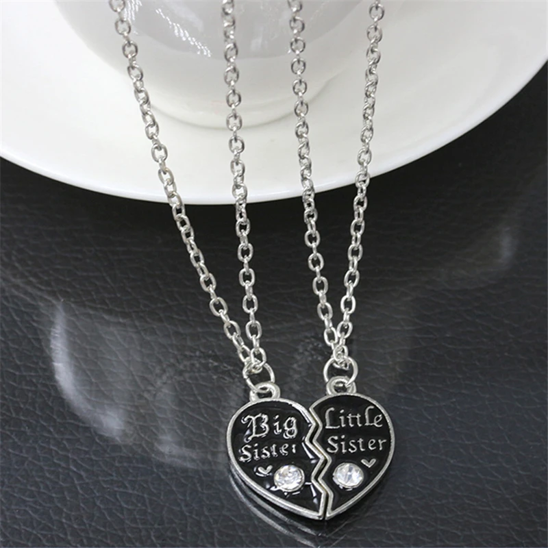 12 paia/lotto 2 Sorelle Big/Little Sister Cuore Collana Ciondolo A Forma di  Cuore Spezzato Combo Monili Della Collana Migliore Regalo Per sorella|best  sister|little sistersisters big little - AliExpress