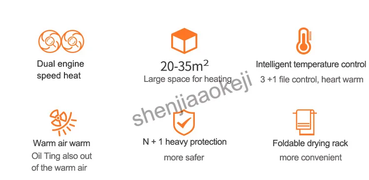 Электрический теплый нагреватель воздуходувки дома калориферы 220V 3000 Вт контроль температуры, интеллигентая(ый) 3+ 1 уровень потепление регулировки GL0770