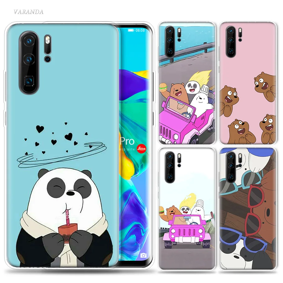 

We Bare Bears Case for Huawei P20 P30 P Smart Z Plus 2019 Nova 5 5i P10 P9 Mate 10 20 lite Pro Silicone Luxury Phone Bags Capa