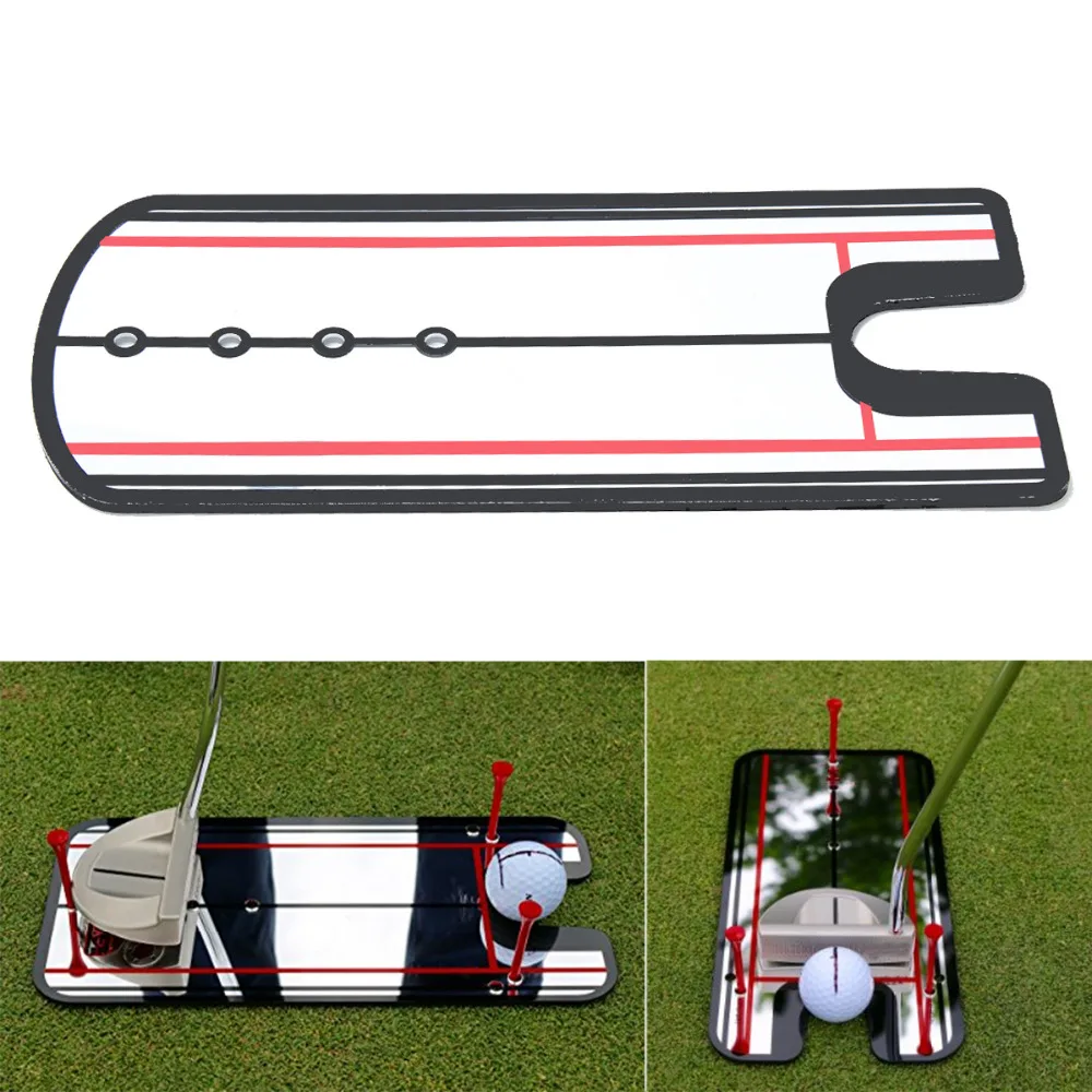 New Golf Swing Straight Practice Golf Putting Mirror Alignment Training