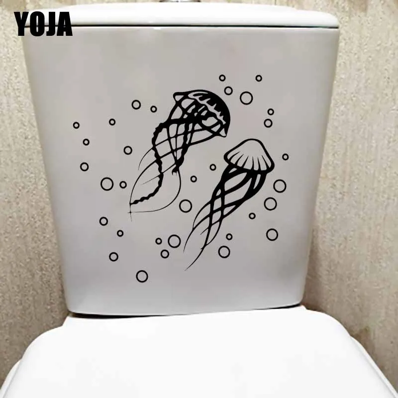YOJA 23.7X20.8CM сиденье для унитаза наклейка Медузы рыбы Medusozoa море океан пузыри дом