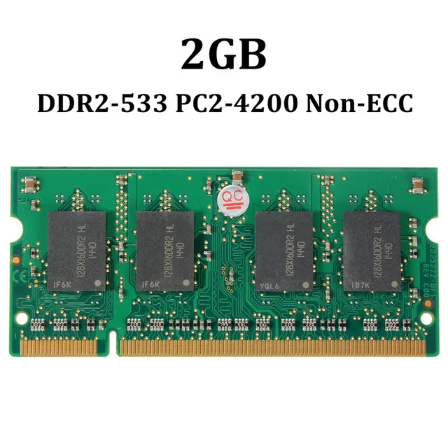 2gb ddr2 pc2 4200 533mhz non ecc dimm memory ram 200 pin 1 8v system which early dimm form factor applied to laptops