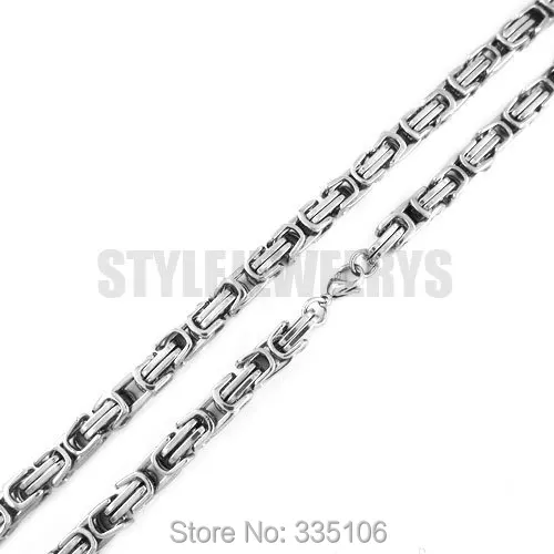 

Free shipping! 8.5mm Byzantine Box Chain Necklace Stainless Steel Jewelry Cool Heavy Motor Biker Men Necklace SCH0290