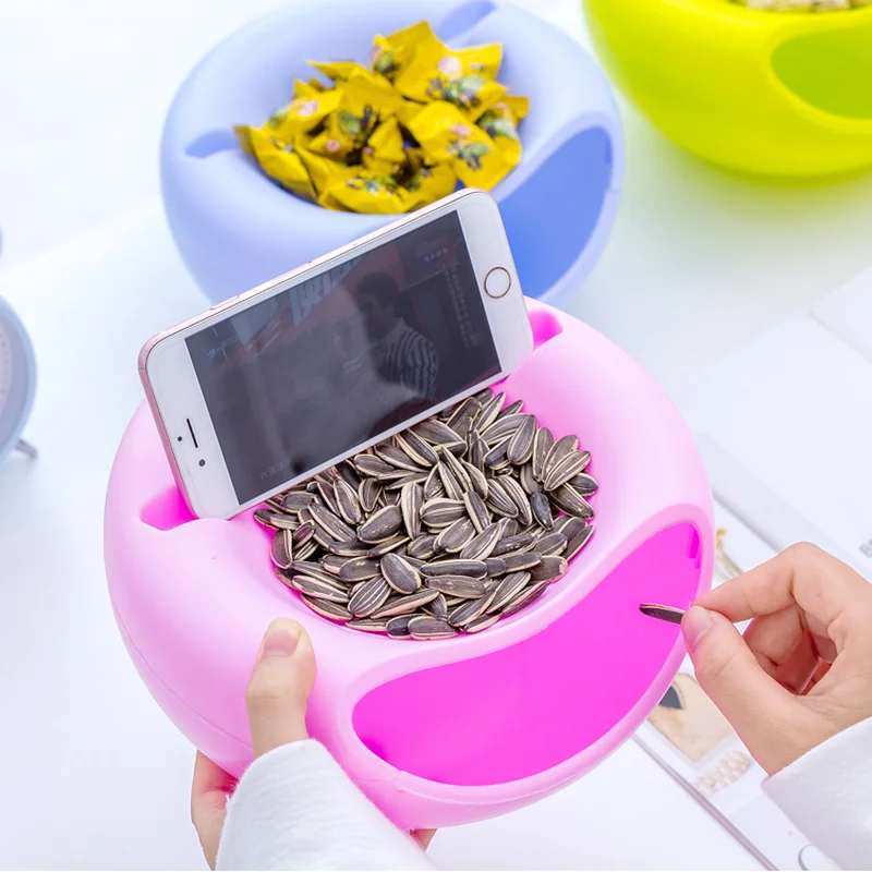

Plastic lazy fruit plate melon artifact detachable double-layer candy plate round fruit box melon fruit storage box XI305933