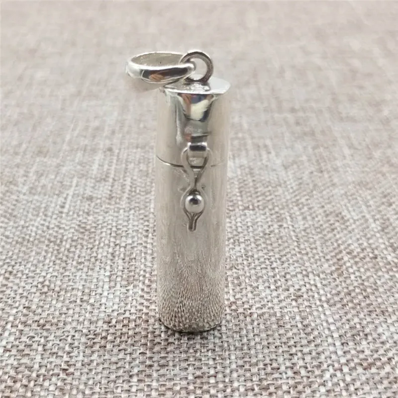 

925 Sterling Silver Plain Prayer Box Locket Cylinder Memory Box Pendant for Necklace