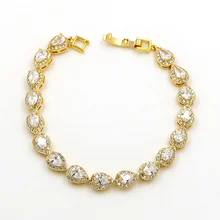 Baiduqiandu брендовые сверкающие каплевидные кубические циркониевые хрустальные теннисные свадебные браслеты для женщин