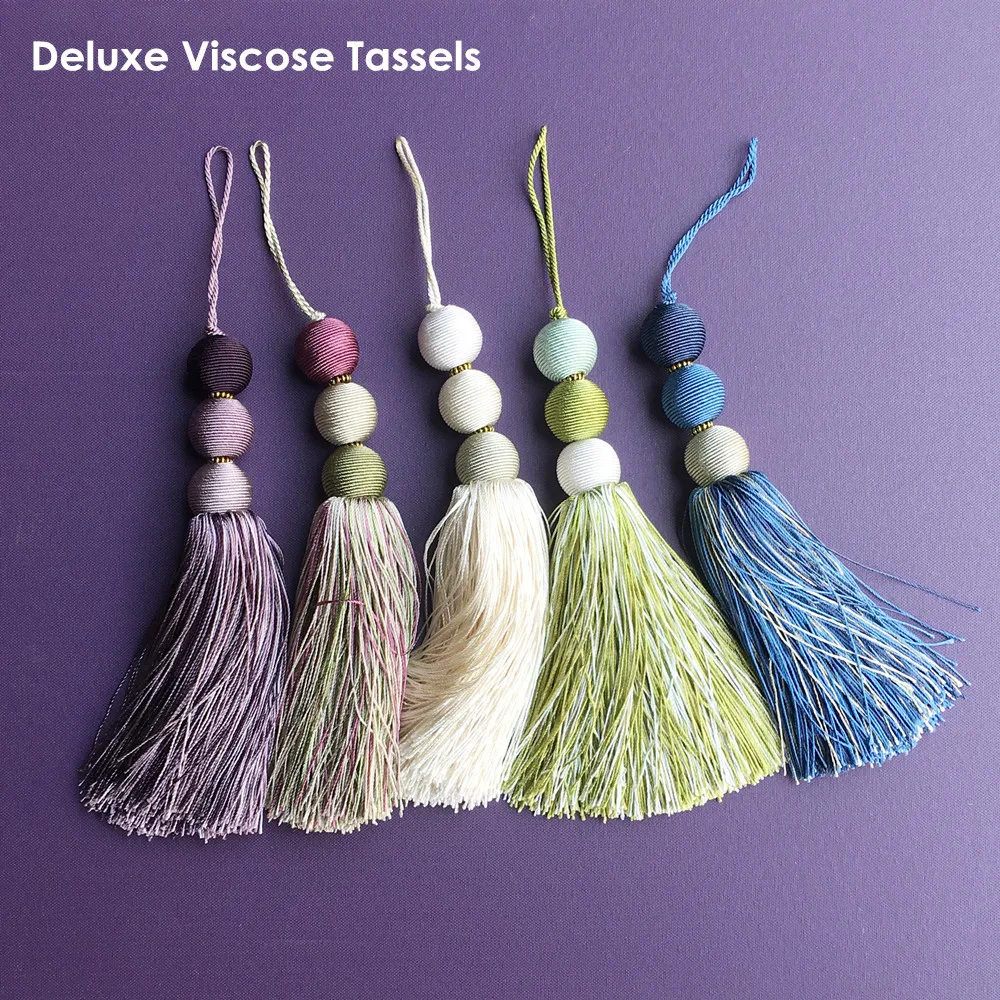 

Deluxe Euro Style Curtain Valance Accessories Viscose Table Runner Tassel Drops 24 cm Length Big Tassels Sell by pair