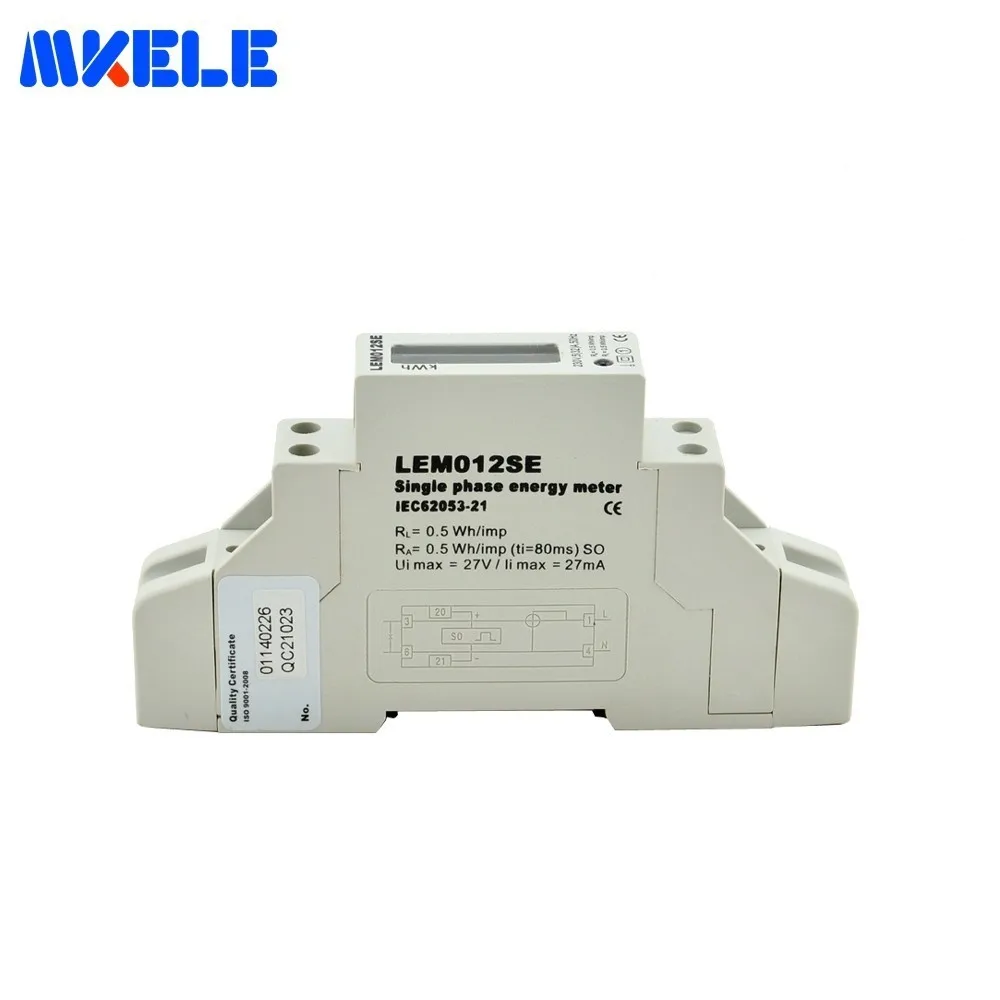 

MK-LEM012SE AC Din Rail Smart Energy Meter LCD Single Phase Digital KWH Watt Hour Din Rail Energy Meter Monitor Wattmeter