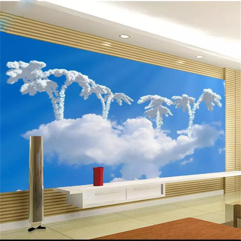 custom 3d photo wallpaper living room background mural white clouds