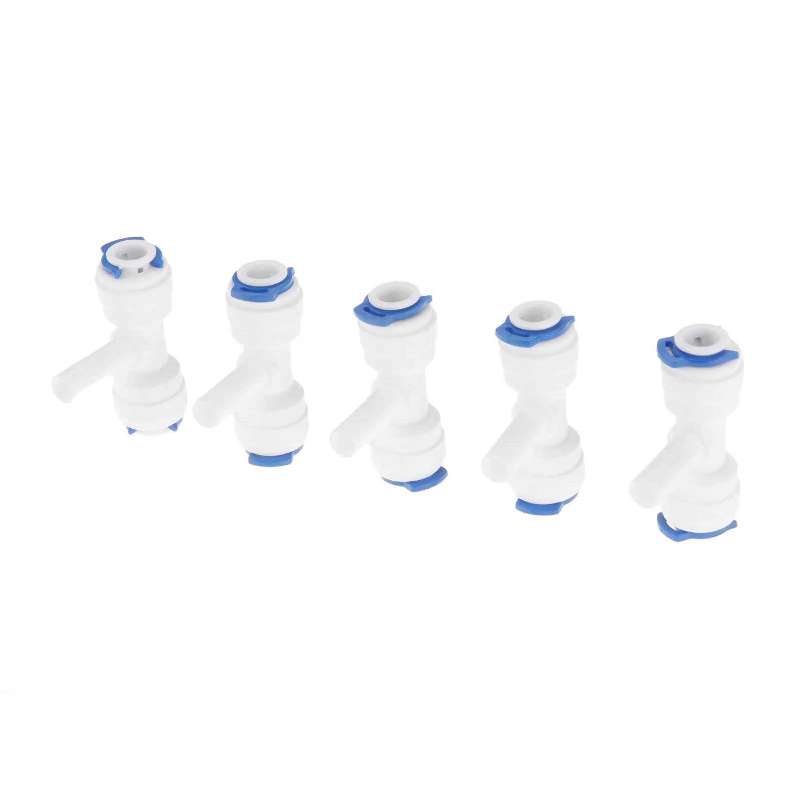

5Pc Reverse Osmosis Aquarium System Coupling T Shape Tee 1/4" OD Hose To 1/4" Pipe RO Water Plastic Pipe Fitting Quick Connector