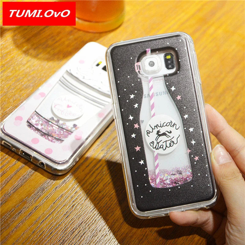 

Drink Bottle Dynamic Liquid Bling Star Quicksand Soft Case for Samsung Galaxy J1 J3 J5 J7 A3 A5 2016 2017 S5 S6 S7 Edge S8 Plus