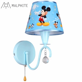 

Children cartoon Wall lamp Mickey mouse wall boy girl bedroom blue wall light cartoon creative led cartoon wall Lamp