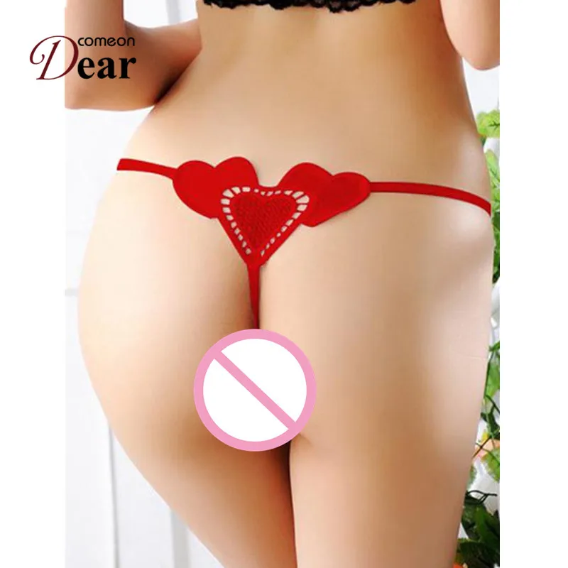 

PJ5025 Comeondear Sexy Lingerie Hot Women's Sexy Mini Lace Panties Thongs Low Waist Erotic Red Black White Heart Shape Panties