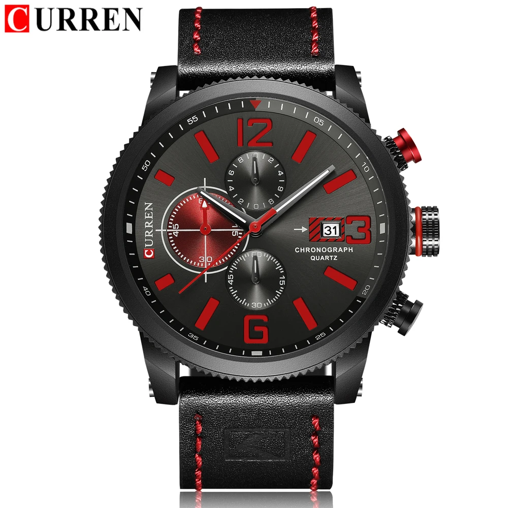 Часы CURREN Мужские Наручные с хронографом классические спортивные