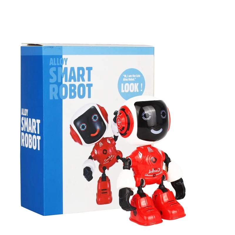 

Electric LED Sound Intelligent Alloy Robot Toys Novelty Phone Stand For Kids Multi-function Handheld Mini Robot Christmas Gifts