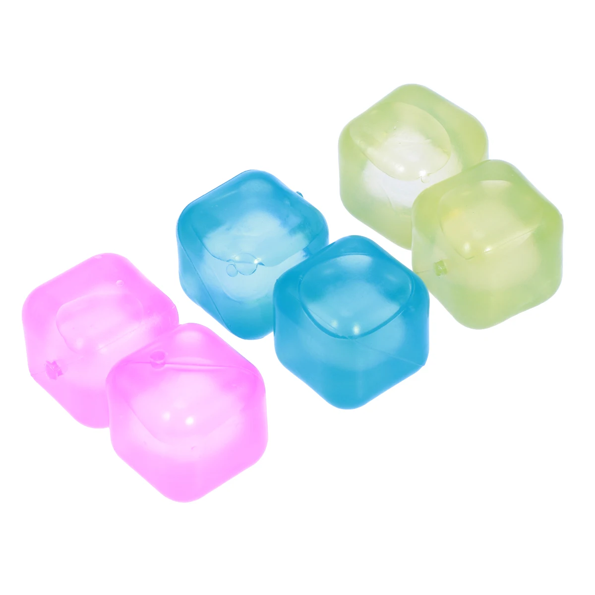 

6pcs Ice Cubes Random Color Square Shape Nontoxic 3D Reusable Ice Cubes for Party