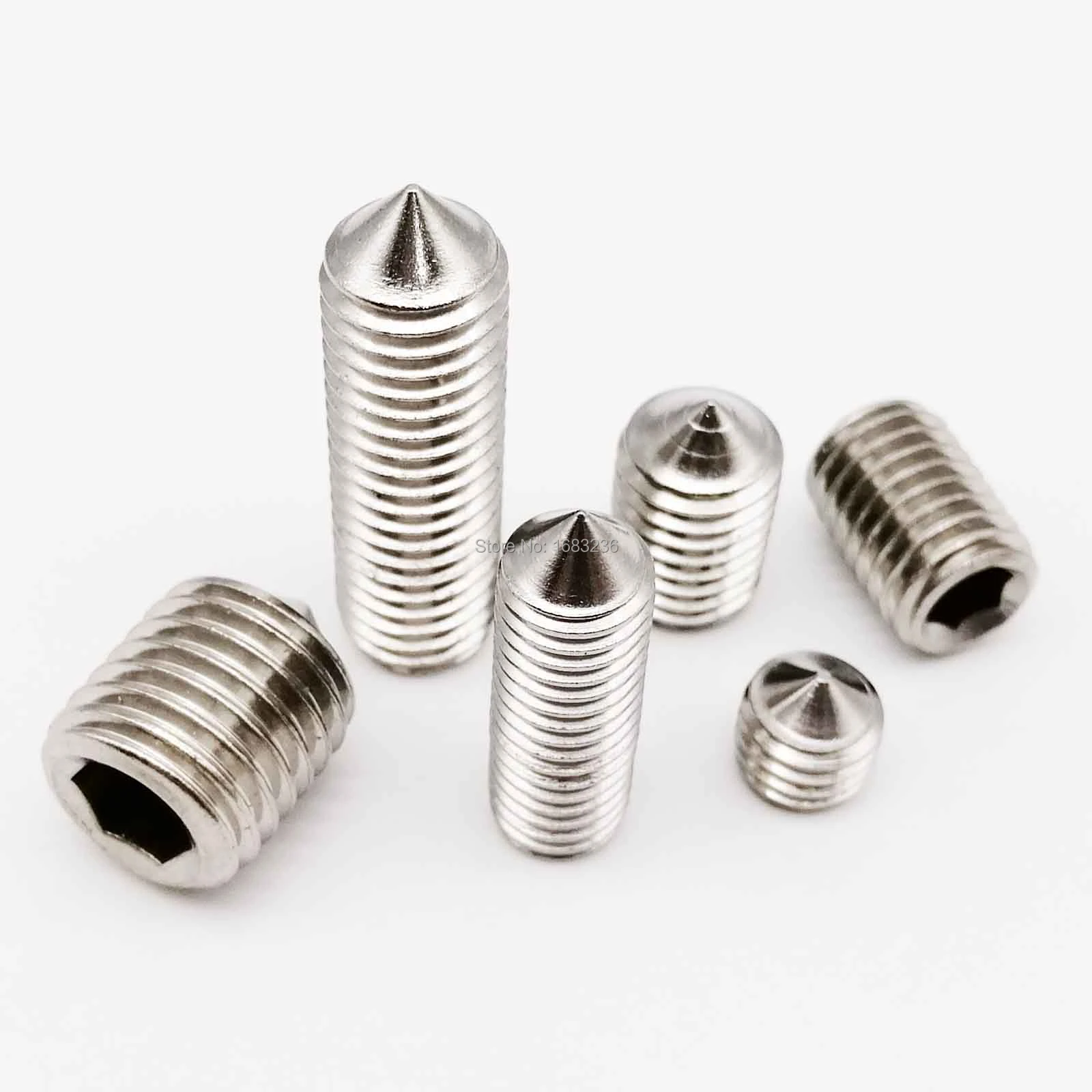 8mm A2 STAINLESS STEEL CONE POINT GRUB SCREWS HEX SOCKET SET SCREW DIN914 10pcs M8 